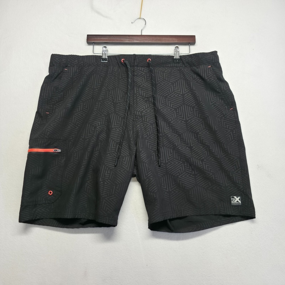 ZEROXPOSUR Men's Swim Trunks Black Stretch Quick-Dry UPF 50+ Size 2XL